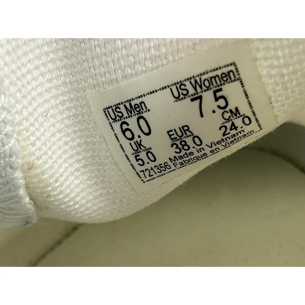 Vans Classic Slip On Stackform Checkerboard Women 7.5 White Ivory Platform Shoes
